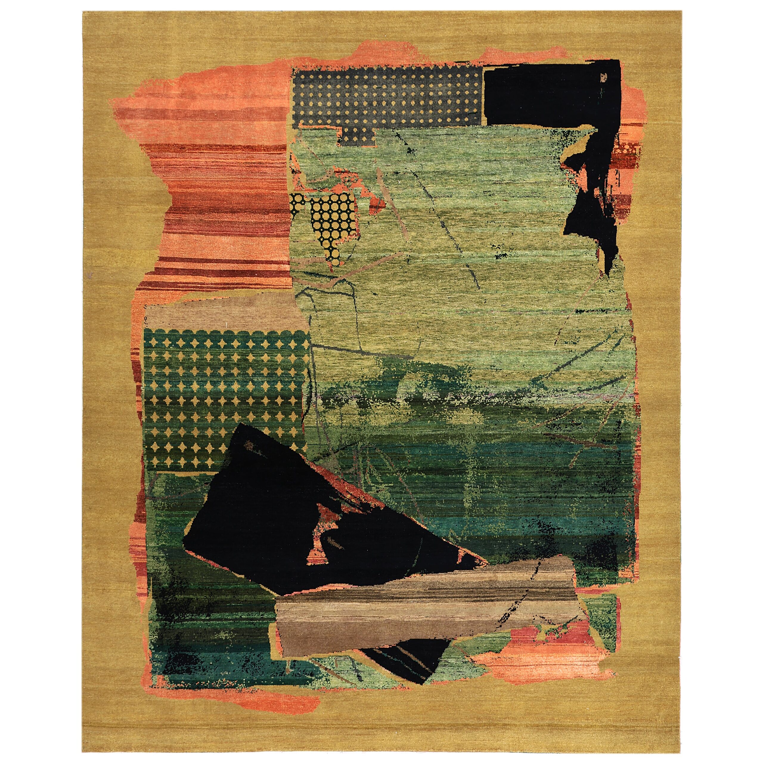 Contemporary Wool Silk Blend Rug - 8' x 10'1"