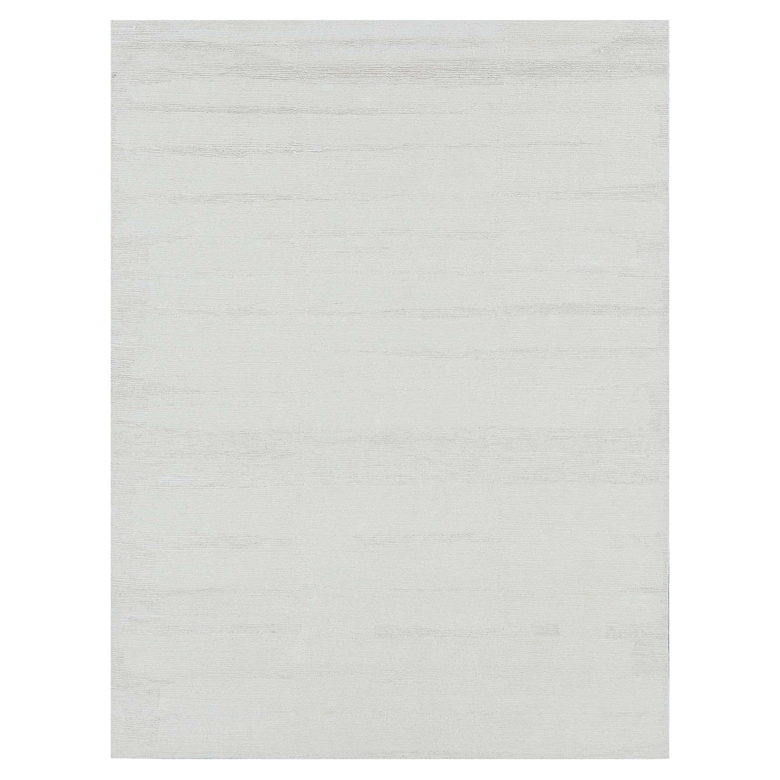 White Solid Wool Rug - 10' x 14'