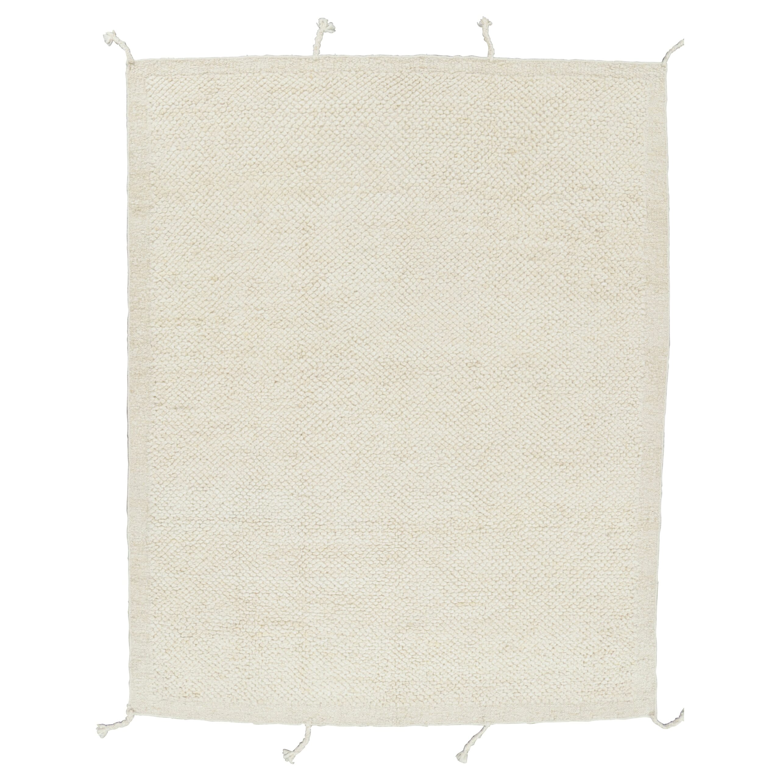 Ivory Moroccan Wool Rug - 7'10" x 9'11"